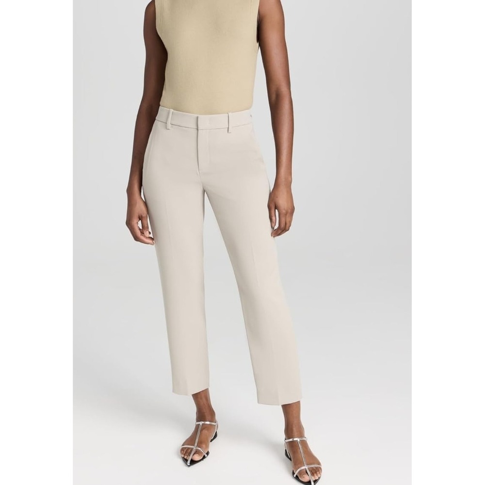 Vince Women's Cropped Crepe  Slim Leg Trousers In Sepia Size 4